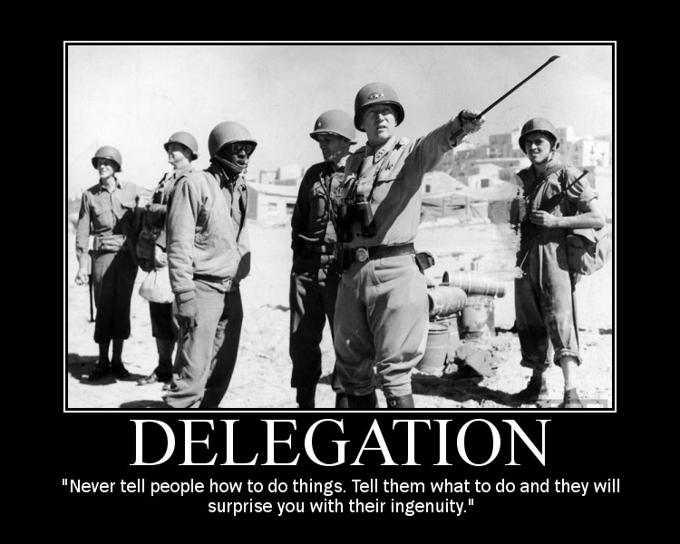 Motivational quote about Delegation by General Patton.