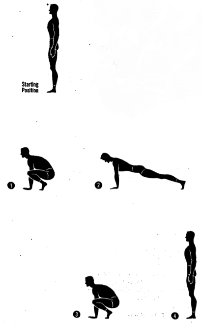 Army physical training squat thrust 3.