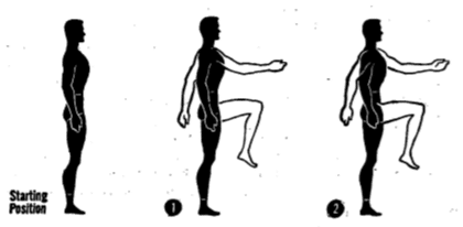 Army physical training stork walk.