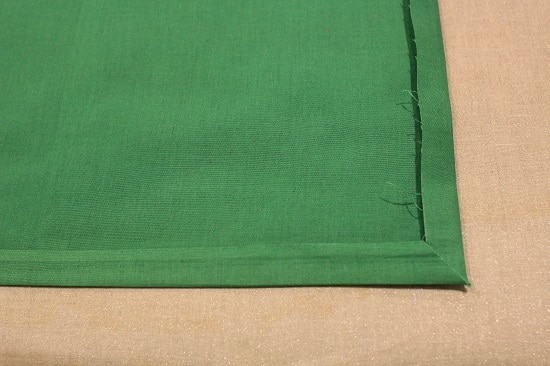 Diy pocket square making corners with ironing.